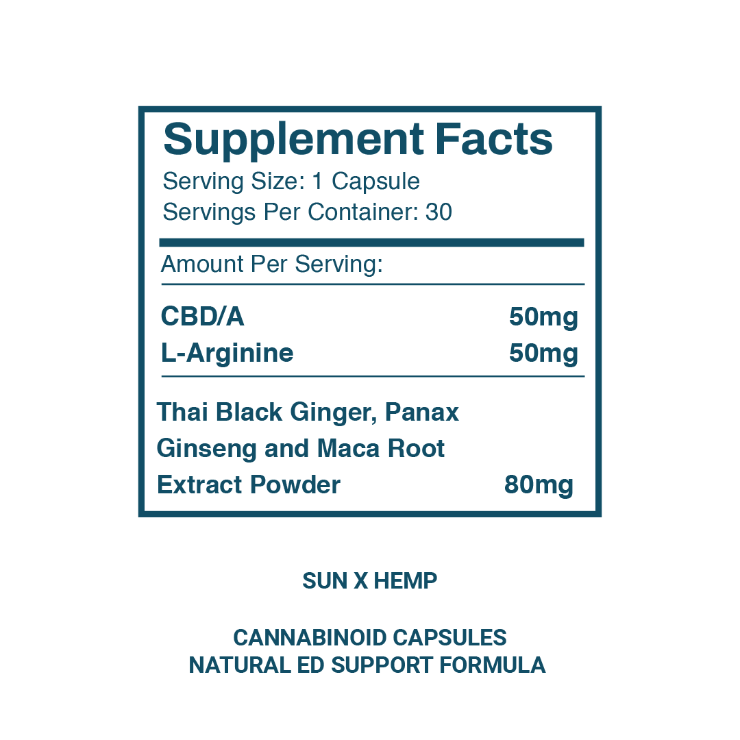 Raw Spectrum 1500mg CBD/CBDA Capsules ED Support Formula
