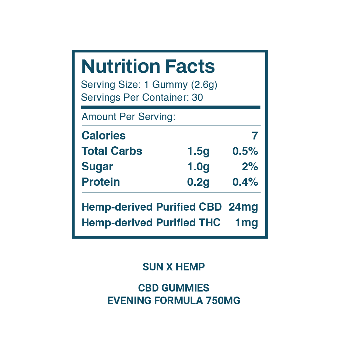 Full Spectrum CBD Gummies Evening Formula (750 mg)