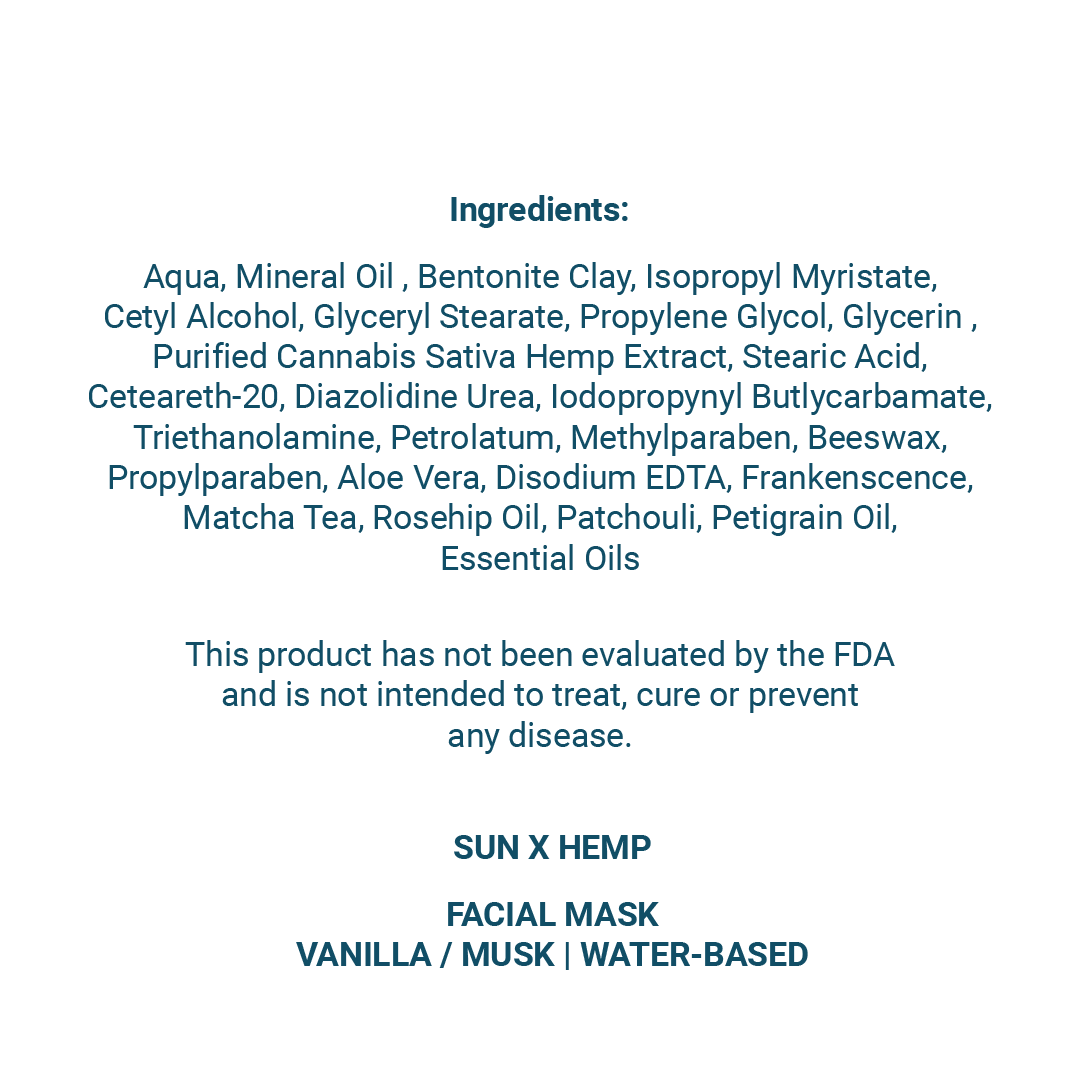 Facial Mask 2000mg CBD, Vanilla Musk