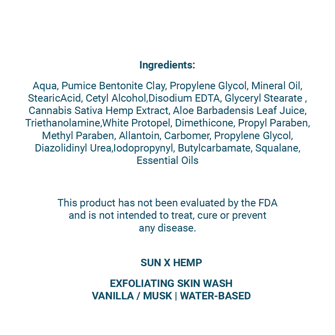 Exfoliating Skin Wash 2000mg CBD Vanilla Musk